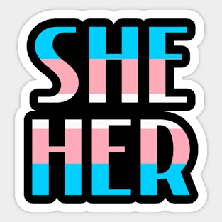 Trans Flag She/Her Sticker